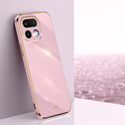 For Realme 16 Pro 5G XINLI Straight Edge 6D Electroplate TPU Phone Case - Cherry Purple - EDA006364113F