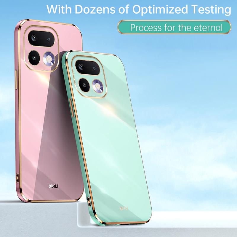 For Realme 16 Pro 5G XINLI Straight Edge 6D Electroplate TPU Phone Case - Cherry Purple - EDA006364113F