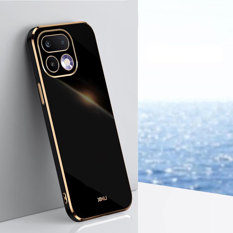 For Realme 16 Pro 5G XINLI Straight Edge 6D Electroplate TPU Phone Case - Black - EDA006364113G