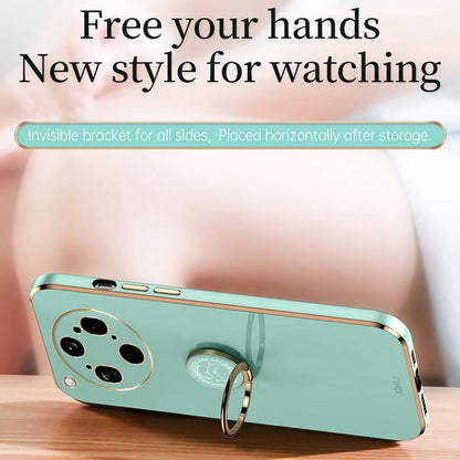 For OPPO Find X9 Ultra 5G XINLI Straight Edge 6D Electroplate TPU Phone Case with Ring Holder - Pink - EDA006365122B