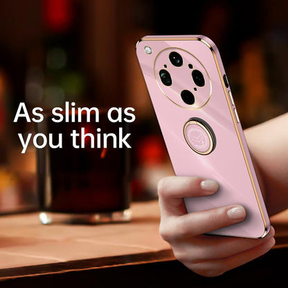 For OPPO Find X9 Ultra 5G XINLI Straight Edge 6D Electroplate TPU Phone Case with Ring Holder - Celestial Blue - EDA006365122E