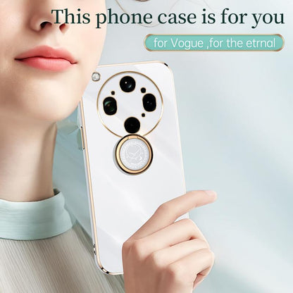 For OPPO Find X9 Ultra 5G XINLI Straight Edge 6D Electroplate TPU Phone Case with Ring Holder - Cherry Purple - EDA006365122F