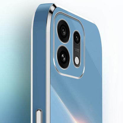 For OPPO Reno16 5G Global XINLI Straight Edge 6D Electroplate TPU Phone Case with Ring Holder - Celestial Blue - EDA006365123E