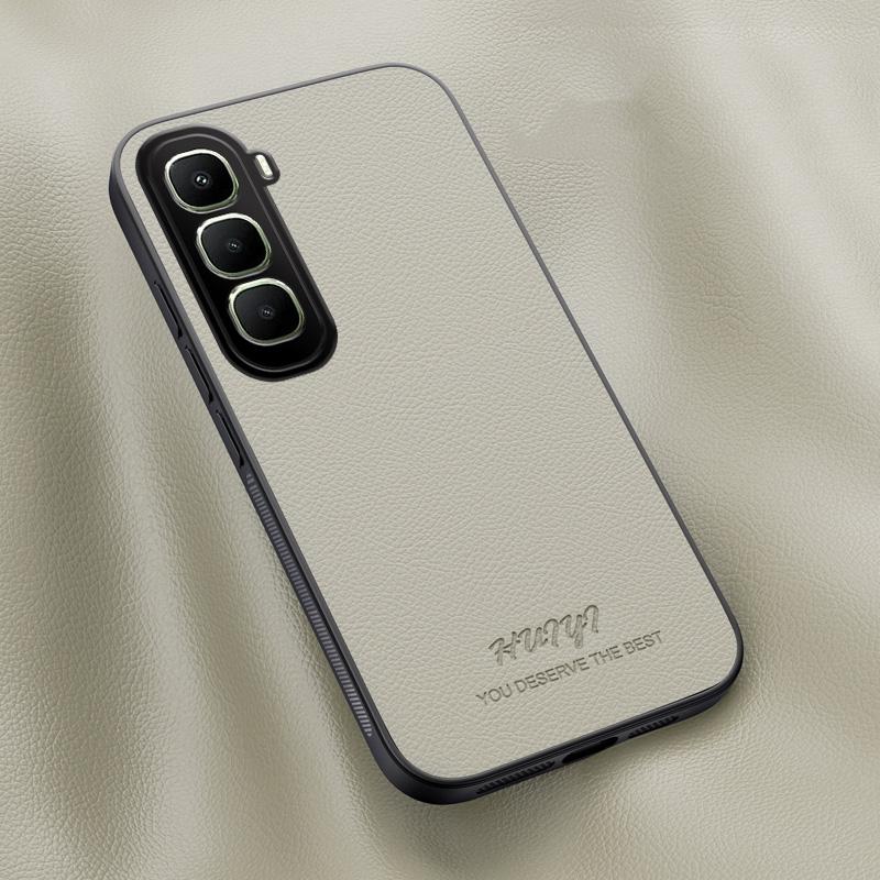 For Infinix Hot 60 5G HUIYI Leather Magnetic Phone Case - White - EDA006394717D