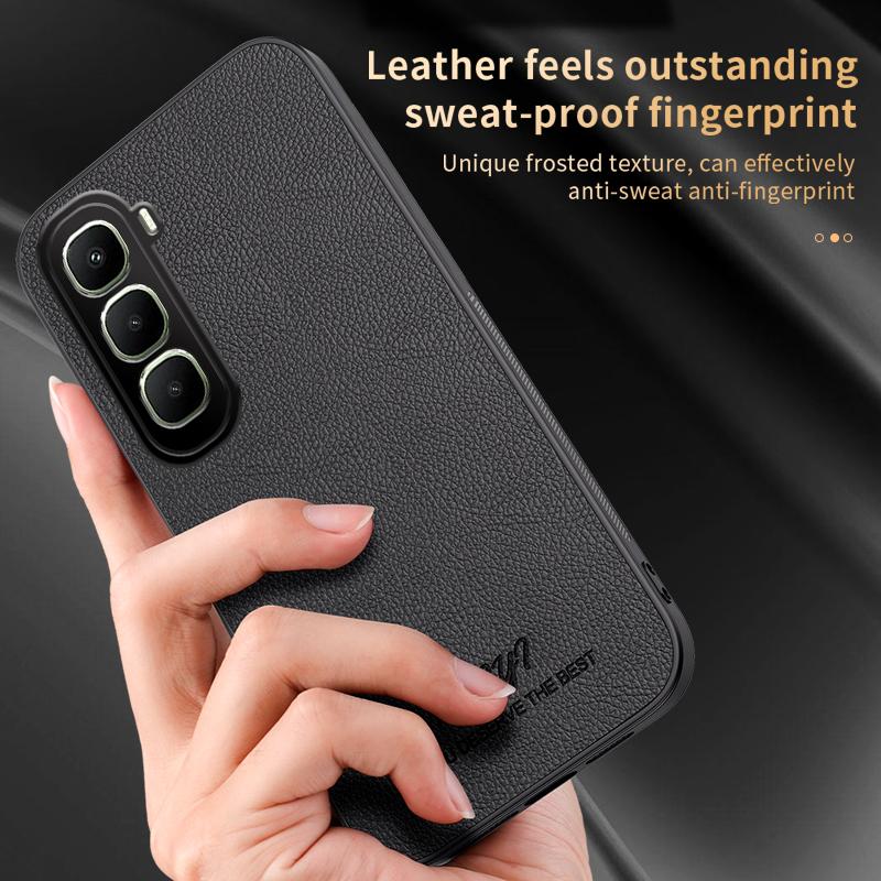 For Infinix Hot 60 5G HUIYI Leather Magnetic Phone Case - Brown - EDA006394717E