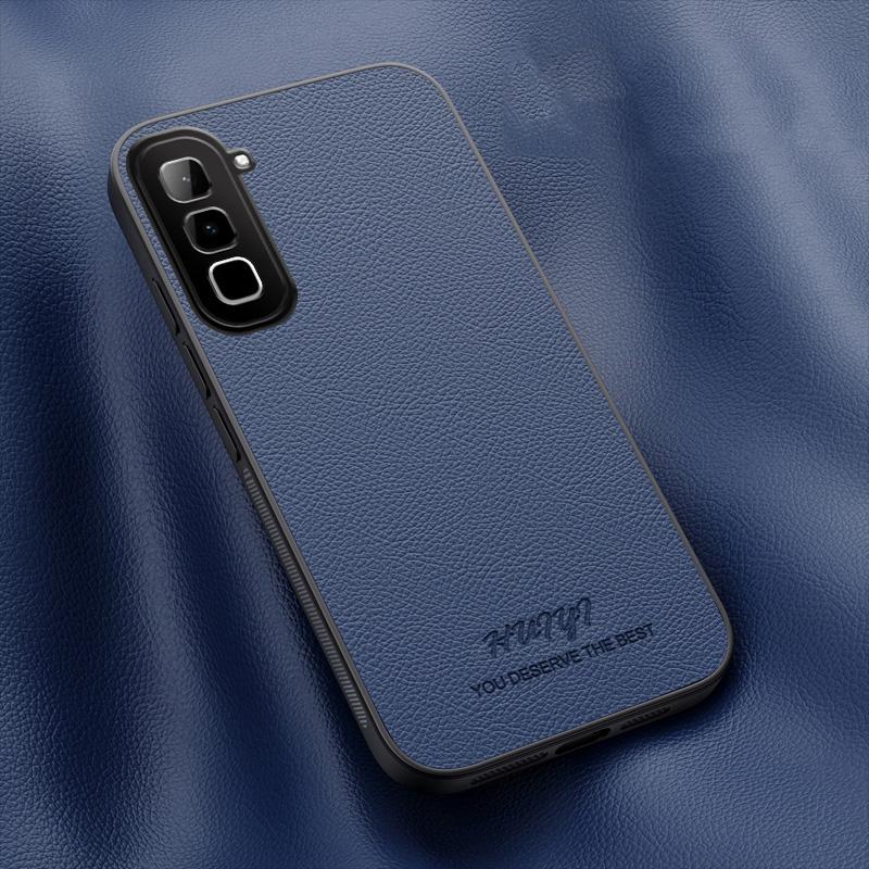 For Infinix Hot 70 4G HUIYI Leather Magnetic Phone Case - Blue - EDA006394720A