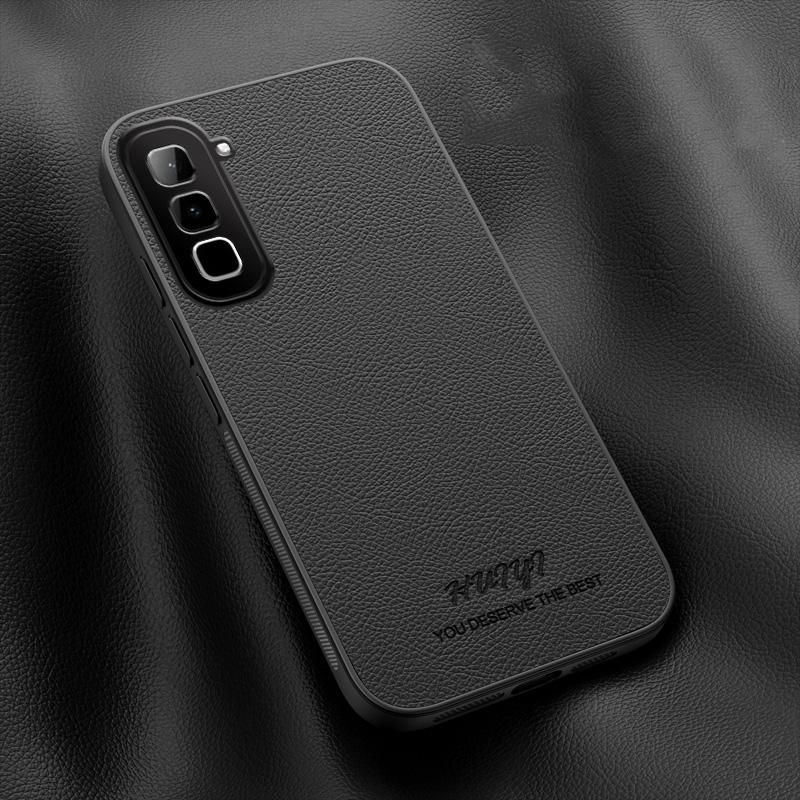 For Infinix Hot 70 4G HUIYI Leather Magnetic Phone Case - Black - EDA006394720B