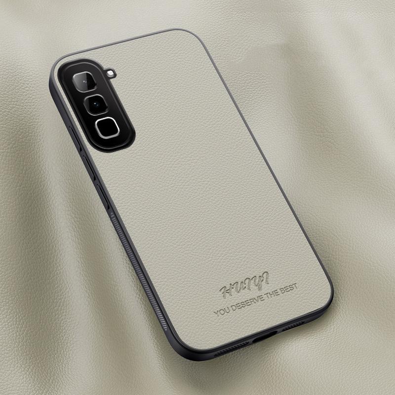 For Infinix Hot 70 4G HUIYI Leather Magnetic Phone Case - White - EDA006394720D