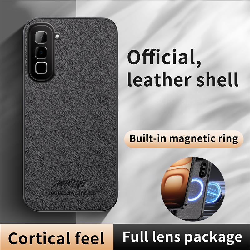For Infinix Hot 70 4G HUIYI Leather Magnetic Phone Case - White - EDA006394720D