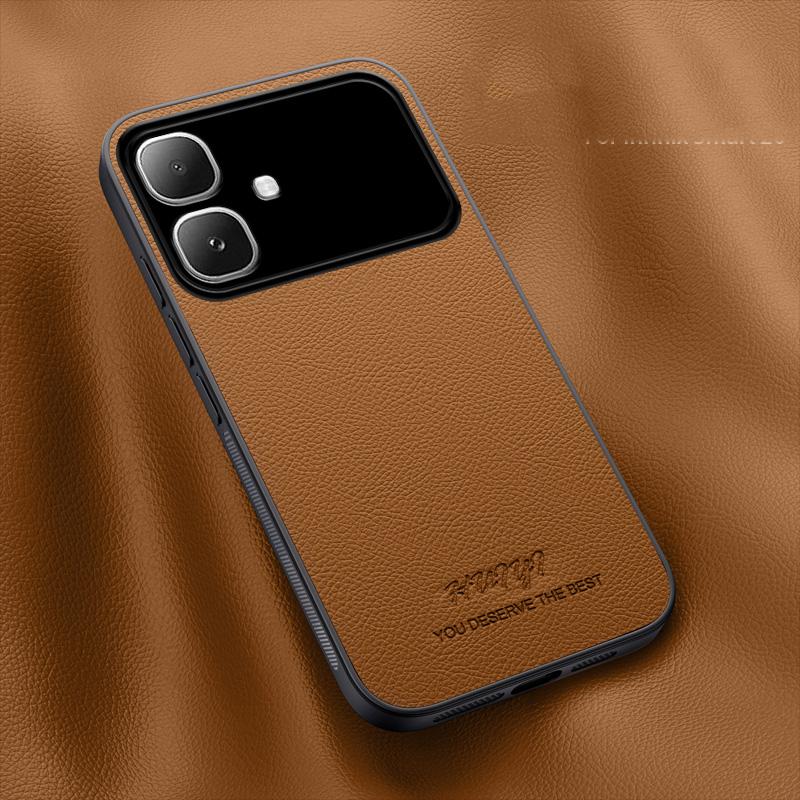 For Infinix Smart 20 4G HUIYI Leather Magnetic Phone Case - Brown - EDA006394724E