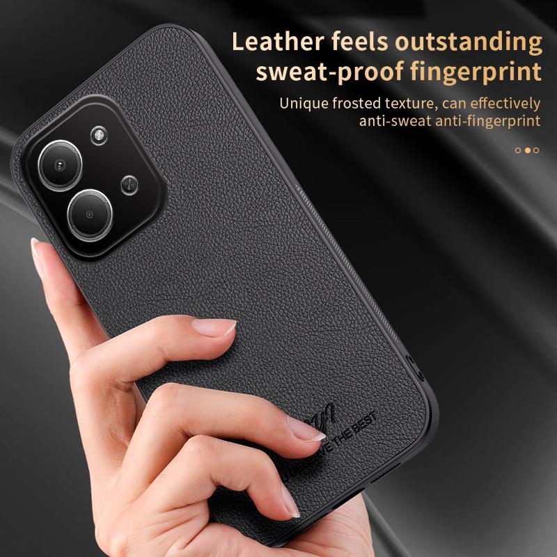 For Redmi 15C 5G / 4G Global 171mm HUIYI Leather Magnetic Phone Case - Black - EDA006395518B