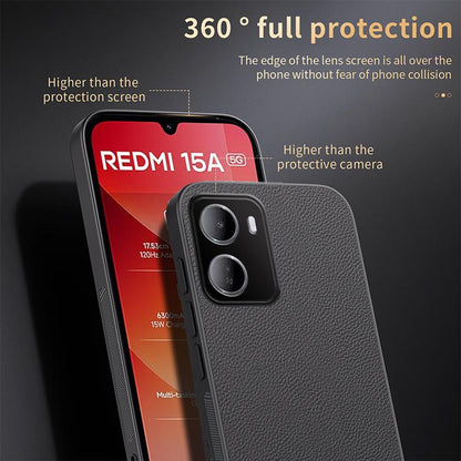 For Redmi 15a 5G HUIYI Leather Magnetic Phone Case - Grey - EDA006395525C