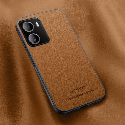 For Redmi 15a 5G HUIYI Leather Magnetic Phone Case - Brown - EDA006395525E