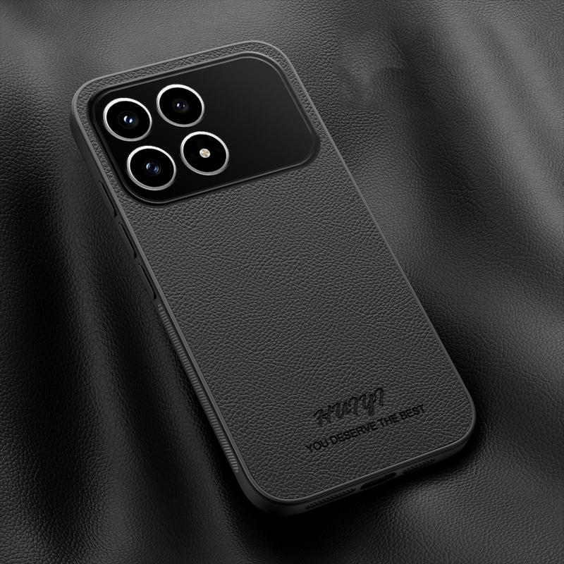 For Redmi K90 / Poco F8 Pro HUIYI Leather Magnetic Phone Case - Black - EDA006395529B