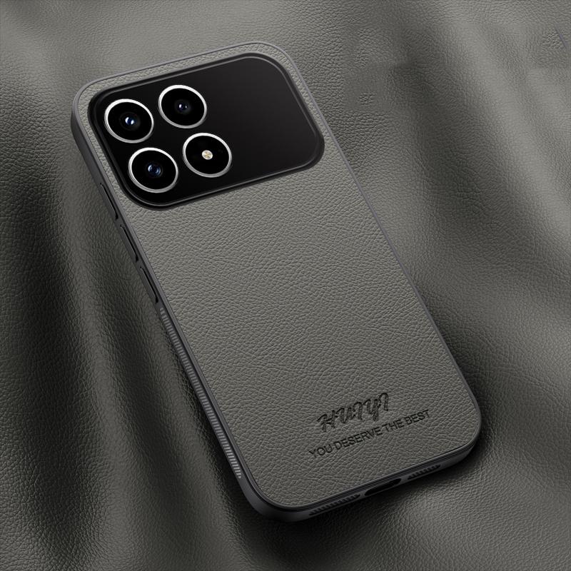 For Redmi K90 / Poco F8 Pro HUIYI Leather Magnetic Phone Case - Grey - EDA006395529C