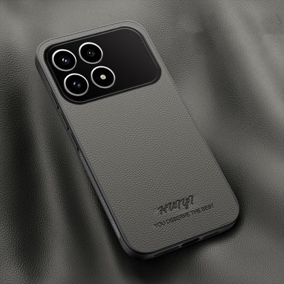 For Redmi K90 / Poco F8 Pro HUIYI Leather Magnetic Phone Case - Grey - EDA006395529C