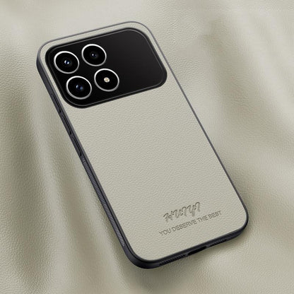 For Redmi K90 / Poco F8 Pro HUIYI Leather Magnetic Phone Case - White - EDA006395529D