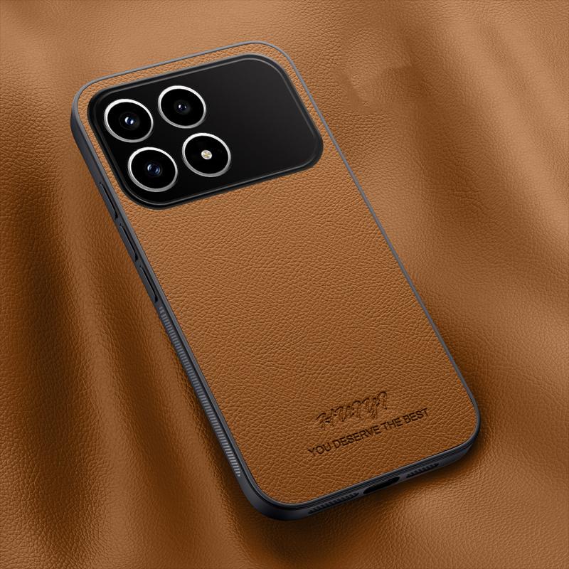 For Redmi K90 / Poco F8 Pro HUIYI Leather Magnetic Phone Case - Brown - EDA006395529E