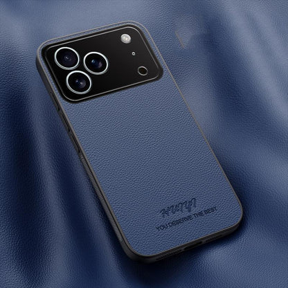 For iPhone 17 Pro HUIYI Leather Magnetic Phone Case - Blue - EDA006395718A