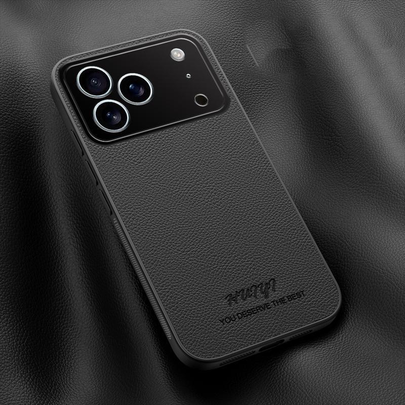 For iPhone 17 Pro HUIYI Leather Magnetic Phone Case - Black - EDA006395718B