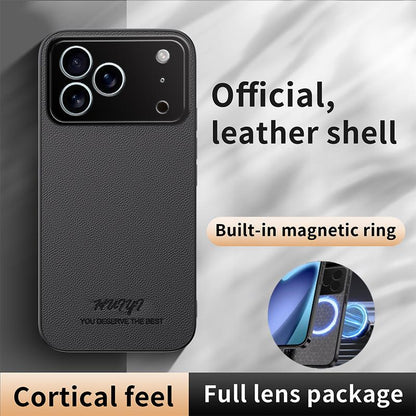 For iPhone 17 Pro HUIYI Leather Magnetic Phone Case - Grey - EDA006395718C