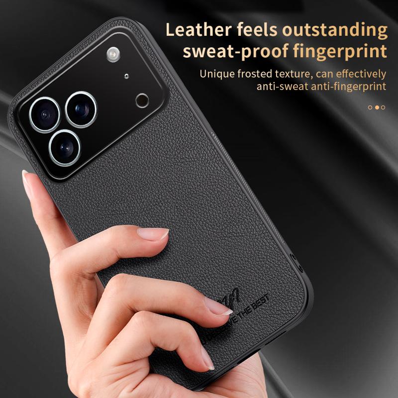For iPhone 17 Pro HUIYI Leather Magnetic Phone Case - Brown - EDA006395718E