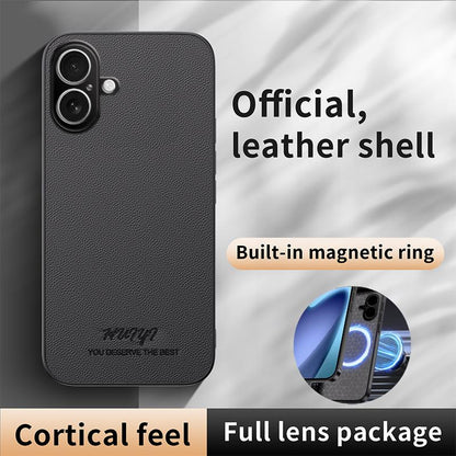 For iPhone 17 HUIYI Leather Magnetic Phone Case - Blue - EDA006395719A