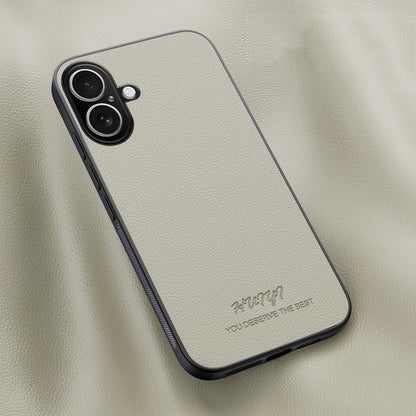 For iPhone 17 HUIYI Leather Magnetic Phone Case - White - EDA006395719D