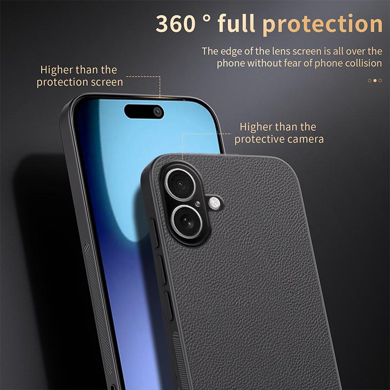 For iPhone 17 HUIYI Leather Magnetic Phone Case - White - EDA006395719D