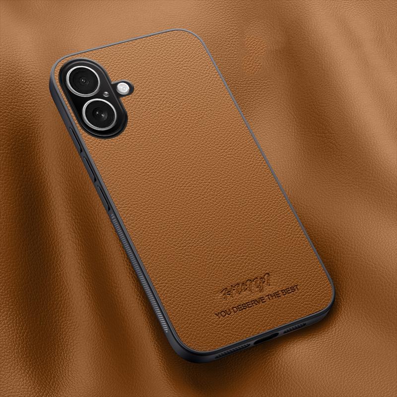 For iPhone 17 HUIYI Leather Magnetic Phone Case - Brown - EDA006395719E