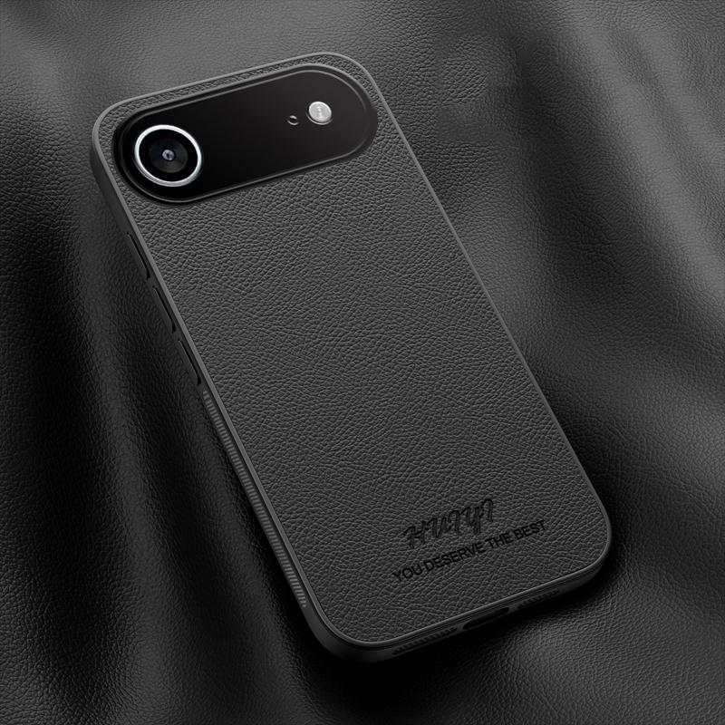 For iPhone Air HUIYI Leather Magnetic Phone Case - Black - EDA006395720B