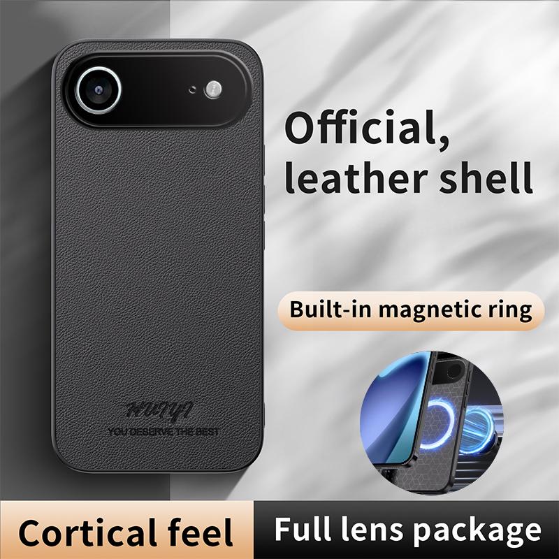 For iPhone Air HUIYI Leather Magnetic Phone Case - Black - EDA006395720B