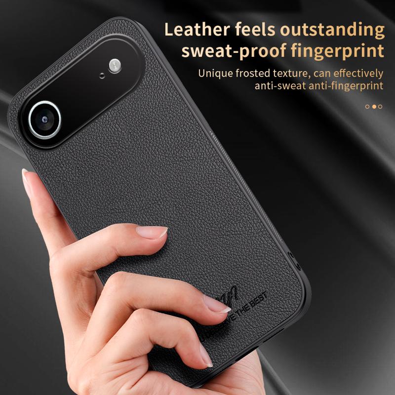 For iPhone Air HUIYI Leather Magnetic Phone Case - Black - EDA006395720B