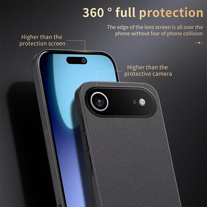 For iPhone Air HUIYI Leather Magnetic Phone Case - Black - EDA006395720B