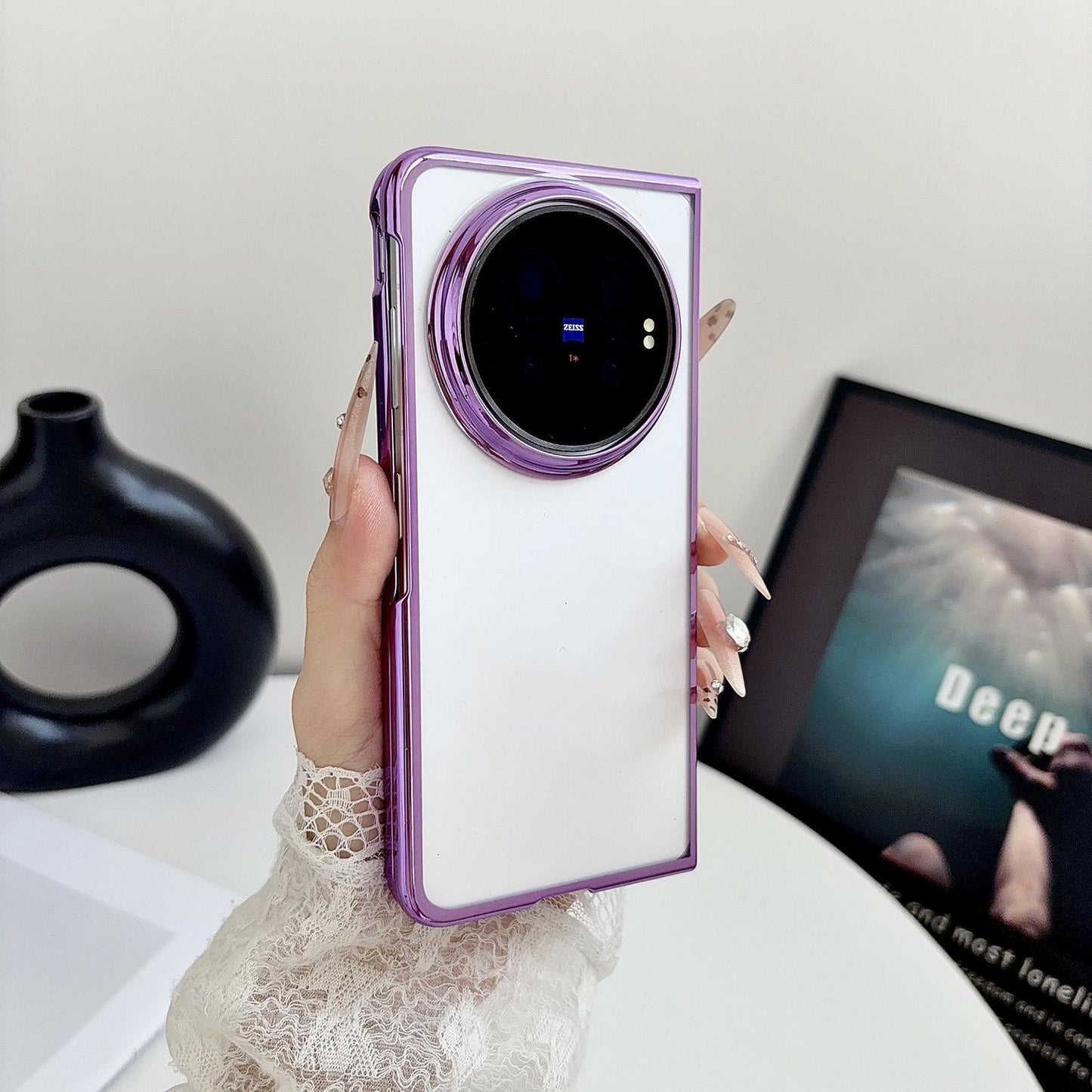 For vivo X Fold6 5G 6D Electroplating PC Shockproof Phone Case(Purple)