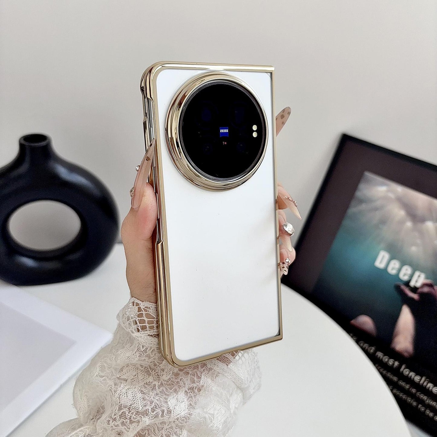 For vivo X Fold6 5G 6D Electroplating PC Shockproof Phone Case(Gold)