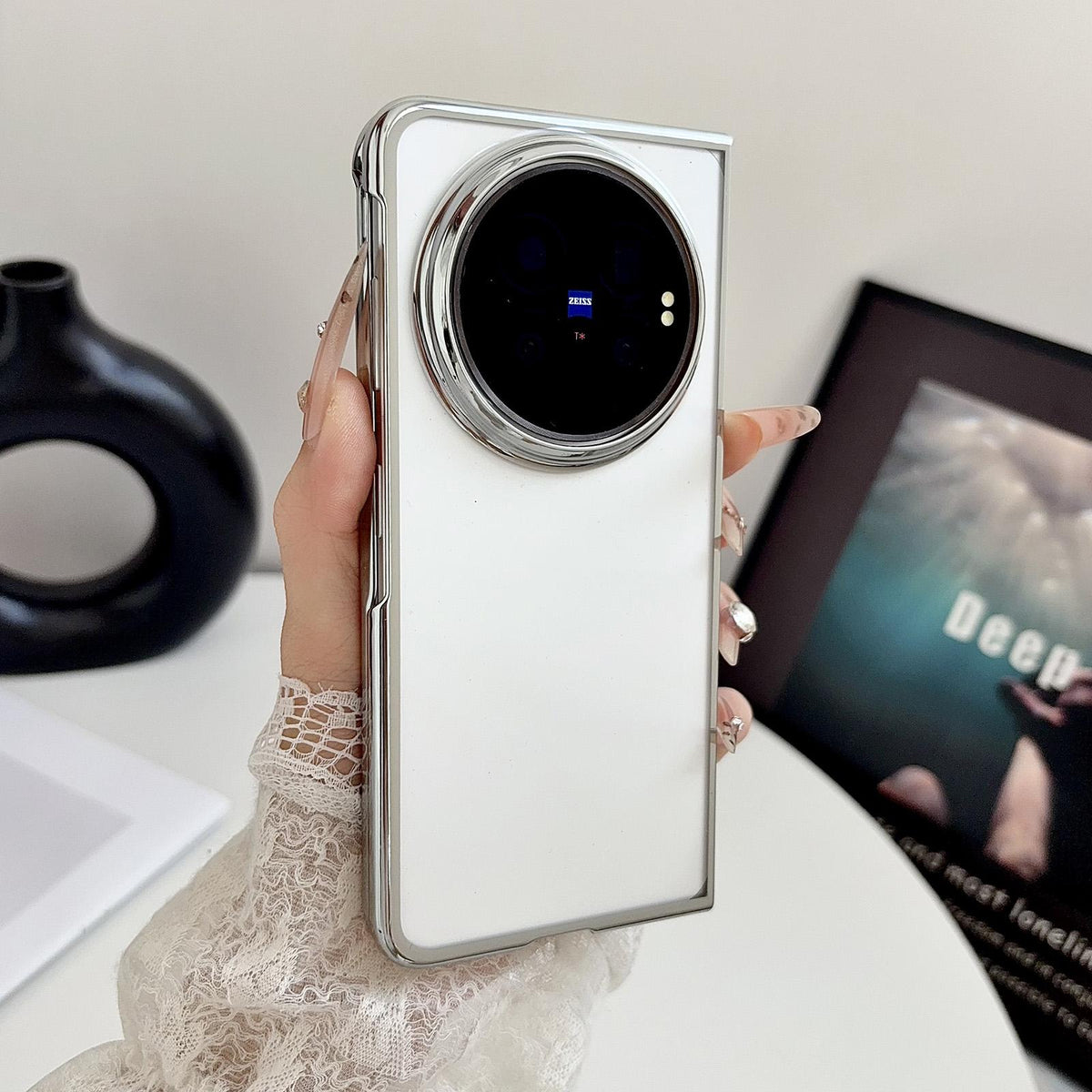 For vivo X Fold6 5G 6D Electroplating PC Shockproof Phone Case - Silver - EDA006396603C
