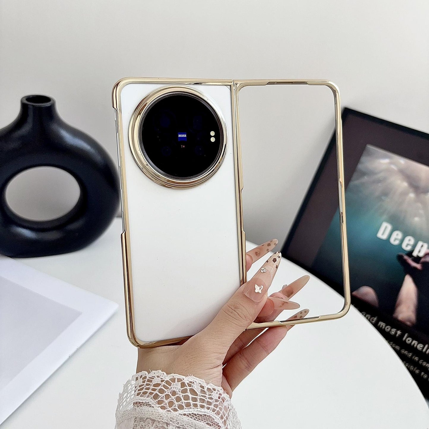 For vivo X Fold6 5G 6D Electroplating PC Shockproof Phone Case(Black)