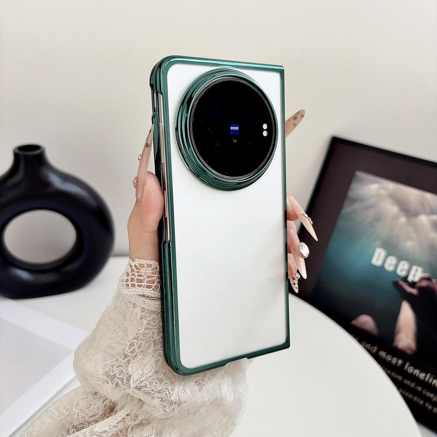 For vivo X Fold6 5G 6D Electroplating PC Shockproof Phone Case(Green)