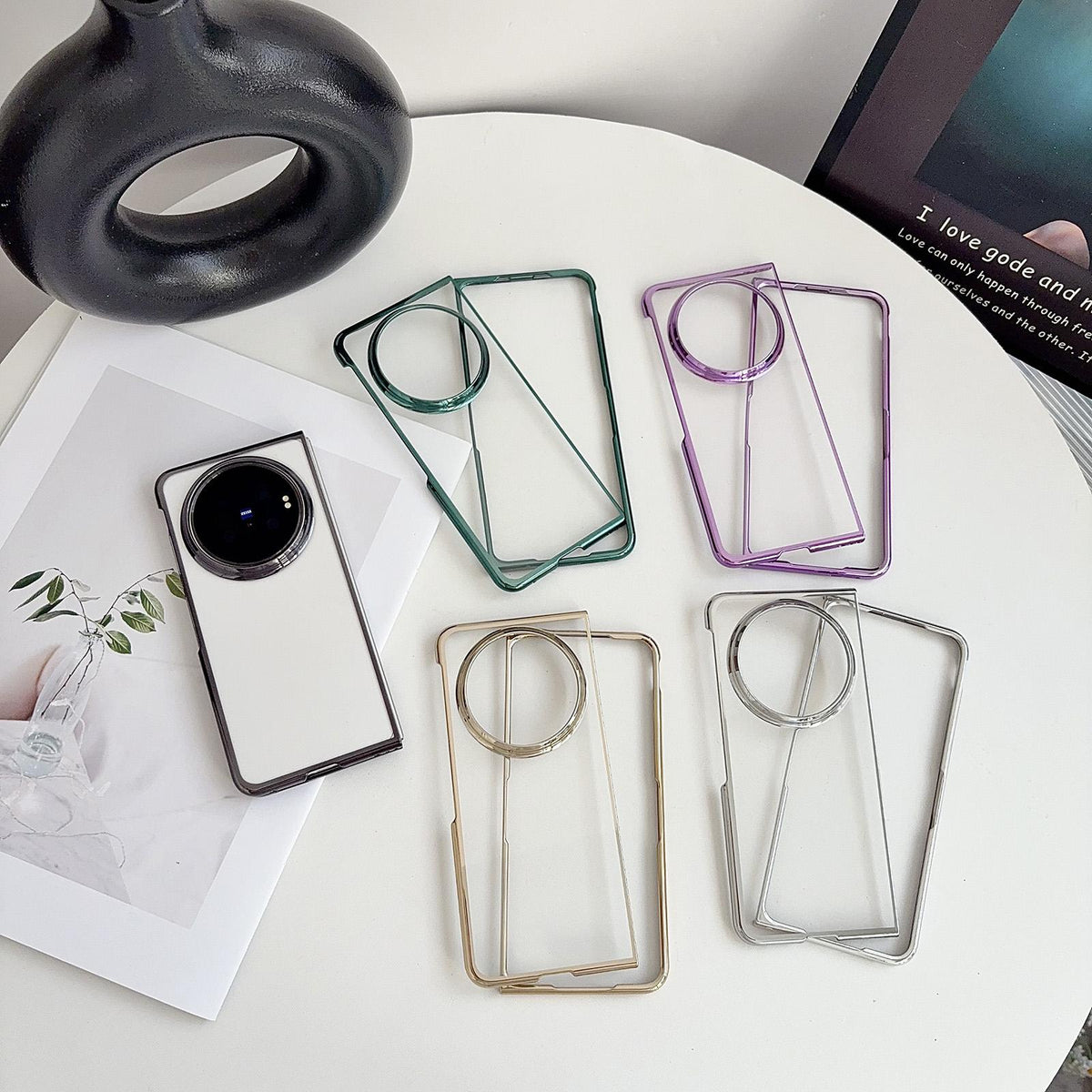 For vivo X Fold6 5G 6D Electroplating PC Shockproof Phone Case - Green - EDA006396603E