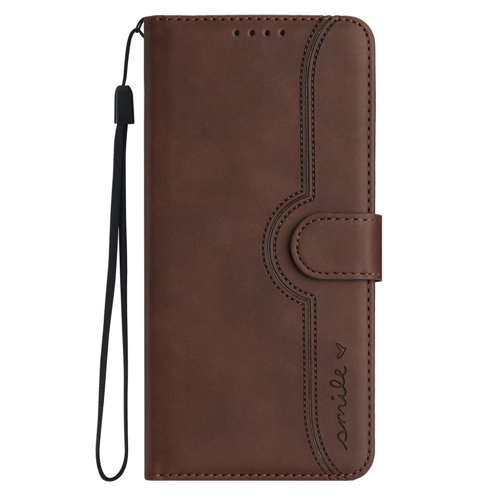 For ZTE nubia Air Pro 5G Heart Pattern Skin Feel Leather Phone Case - Brown - EDA006403348B