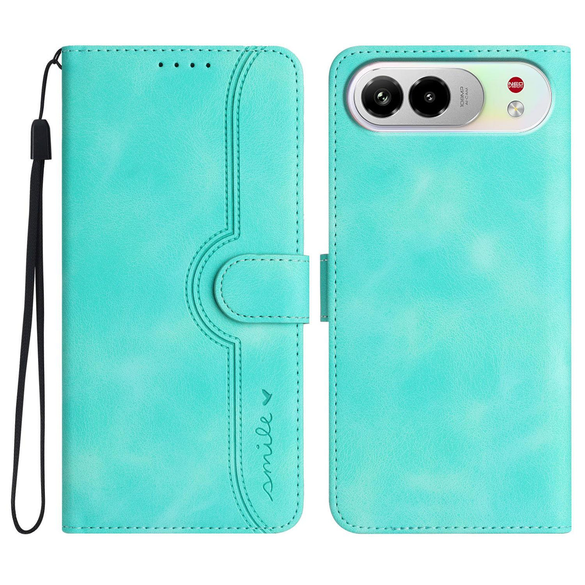 For ZTE nubia Air Pro 5G Heart Pattern Skin Feel Leather Phone Case - Light Blue - EDA006403348C