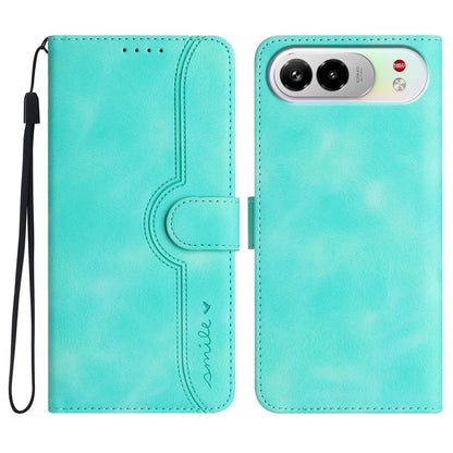 For ZTE nubia Air Pro 5G Heart Pattern Skin Feel Leather Phone Case - Light Blue - EDA006403348C