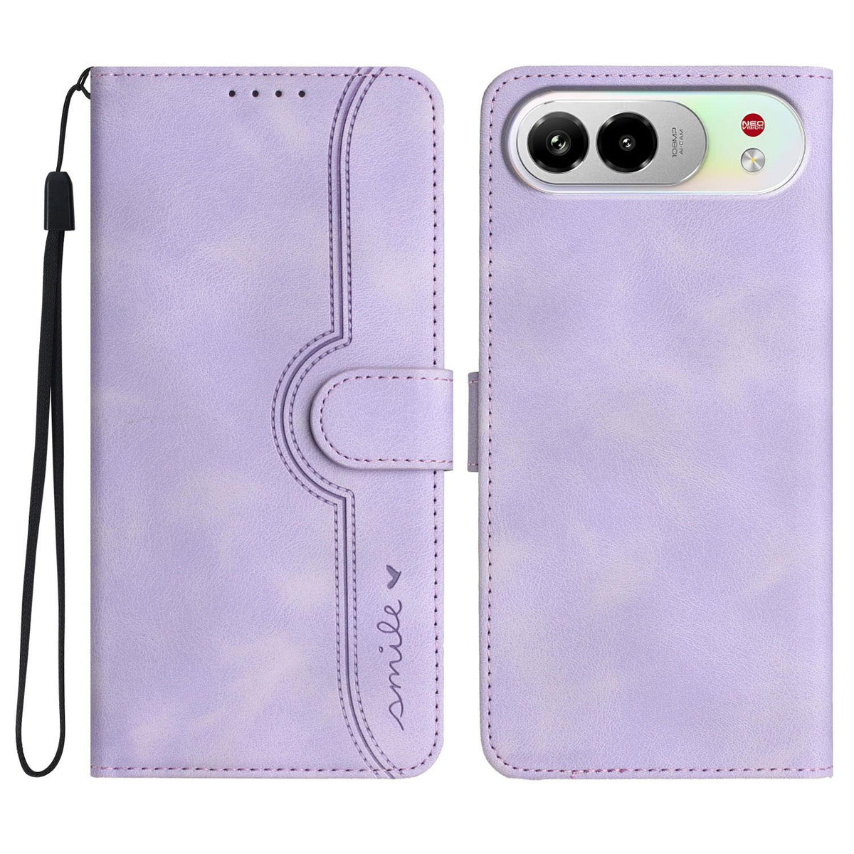 For ZTE nubia Air Pro 5G Heart Pattern Skin Feel Leather Phone Case - Purple - EDA006403348E
