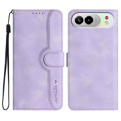 For ZTE nubia Air Pro 5G Heart Pattern Skin Feel Leather Phone Case - Purple - EDA006403348E