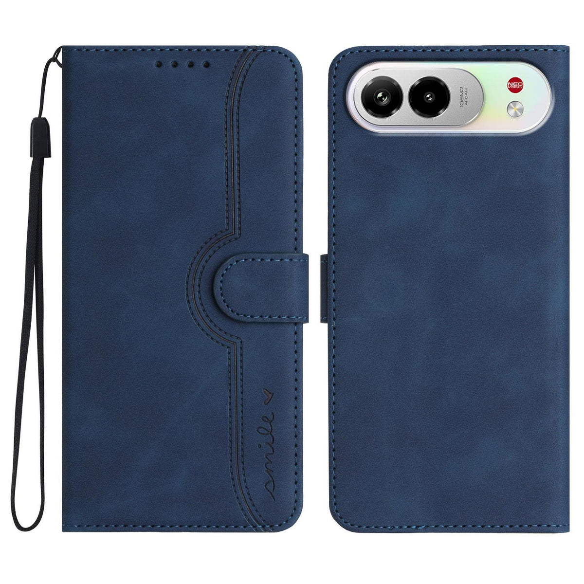For ZTE nubia Air Pro 5G Heart Pattern Skin Feel Leather Phone Case - Royal Blue - EDA006403348F