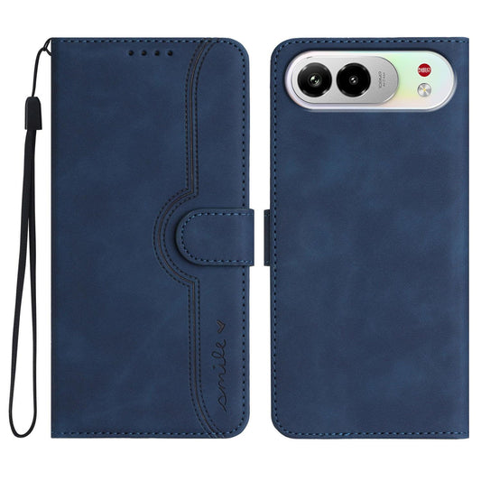 For ZTE nubia Air Pro 5G Heart Pattern Skin Feel Leather Phone Case - Royal Blue - EDA006403348F