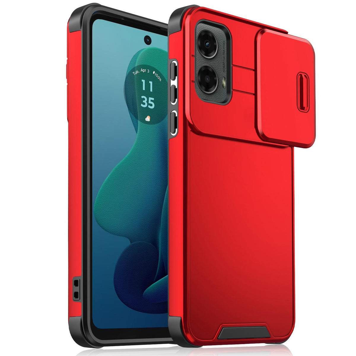 For Motorola Moto G 5G / G Play 5G 2024 Sliding Camshield TPU + PC Phone Case - Red - EDA006431112C