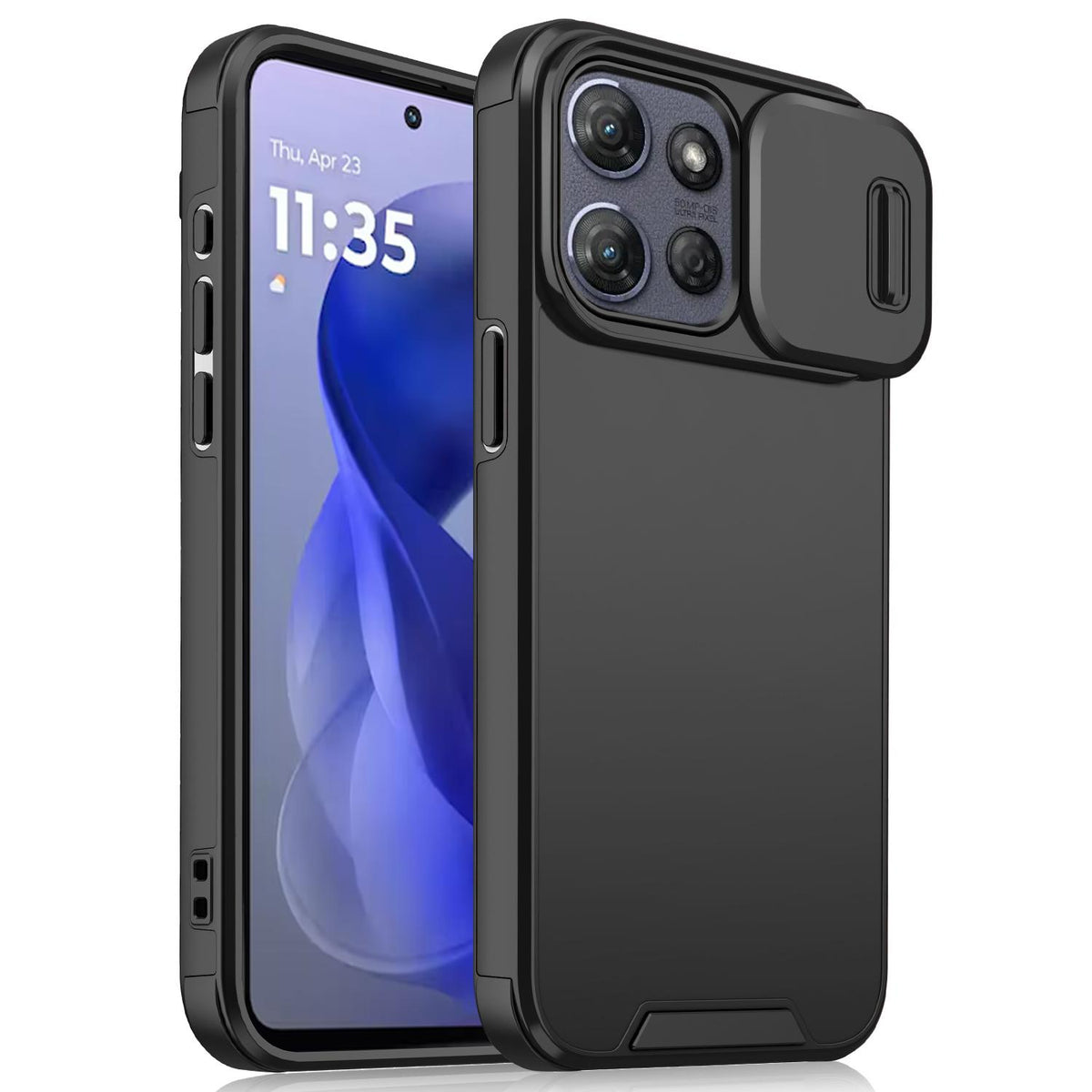 For Motorola Moto G Power / G Play 2025 Sliding Camshield TPU + PC Phone Case - Black - EDA006431114A