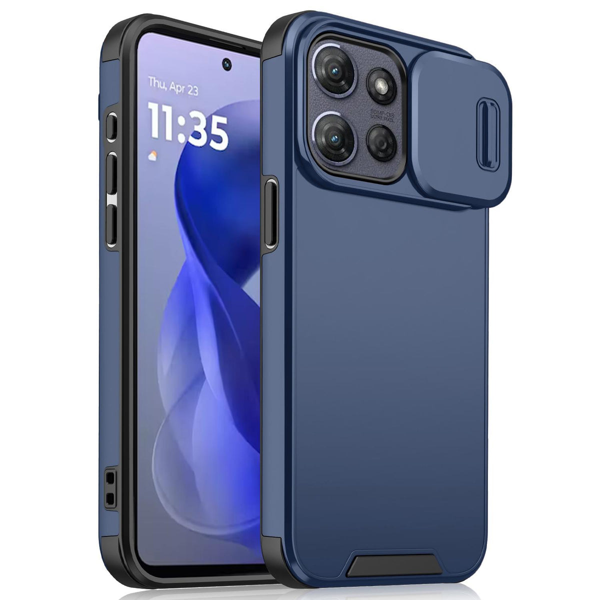 For Motorola Moto G Power / G Play 2025 Sliding Camshield TPU + PC Phone Case - Blue - EDA006431114B